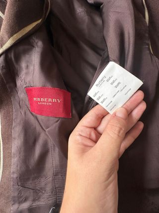 Americana Burberry London Rayas Marrón