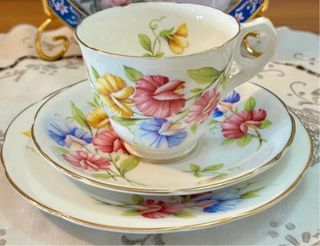 Set Tazze Inglesi in Porcellana con Rose