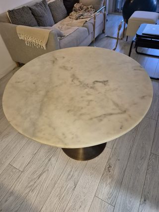 Mesa redonda mármol Westwing 90cm diámetro