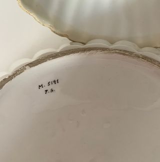 Campana Mantequilla antigua Porcelana Flores