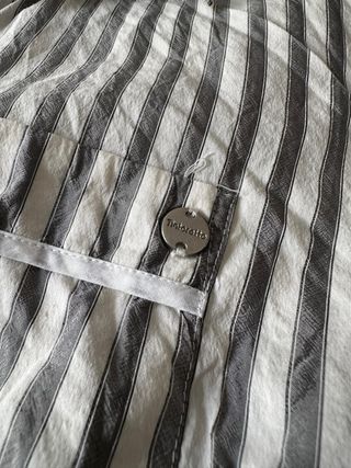 Vestido camisero Tintoretto gris y blanco