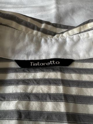 Vestido camisero Tintoretto gris y blanco