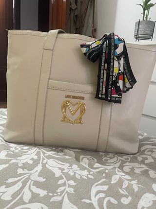 Bolso Love Moschino Beige Multicolor