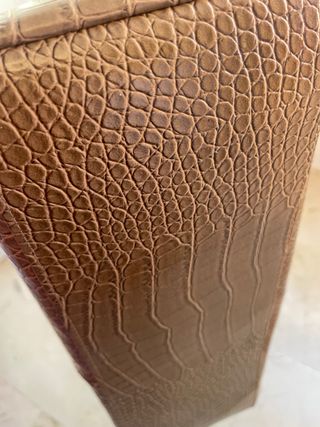 Bolso Piel Sintética Cocodrilo Beige