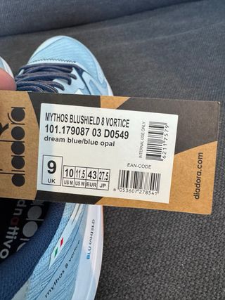 Zapatillas Diadora Mythos 8 Vortice Azul Naranja