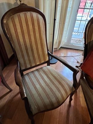 2 Sillones Antiguos Butacas Madera Tapizado