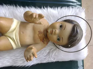 Escultura Niño Jesús con halo
