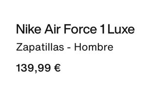 Nike Air Force 1 Luxe Talla 44 SELLADO DE FÁBRICA
