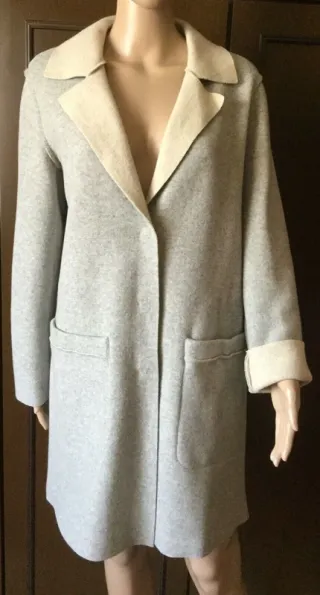 MAX cappotto bifacciale lana Donna, grigio beige M
