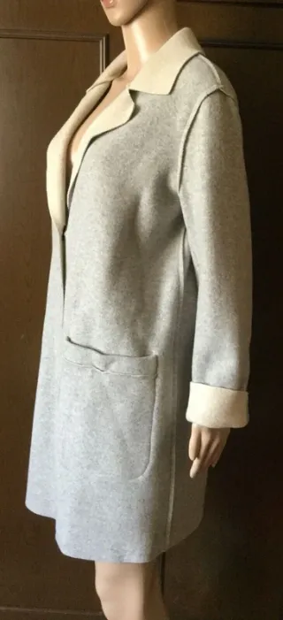 MAX cappotto bifacciale lana Donna, grigio beige M