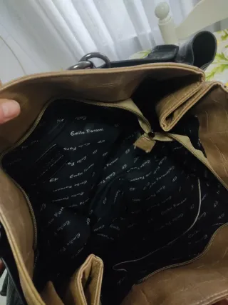 Bolso de vestir mujer beige y negro