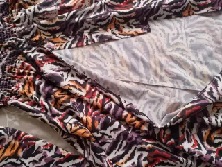 Vestido largo raso estampado