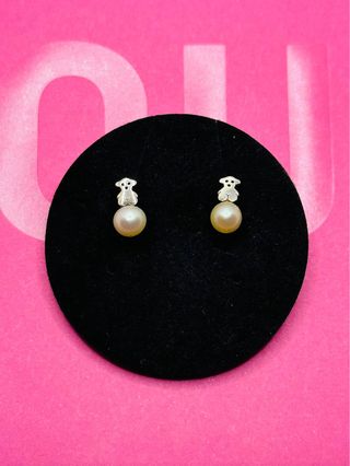 Pendientes Tous Oso Perla Plata