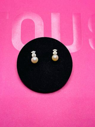 Pendientes Tous Oso Perla Plata