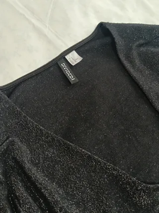 Bolero fiesta negro hilo plateado L