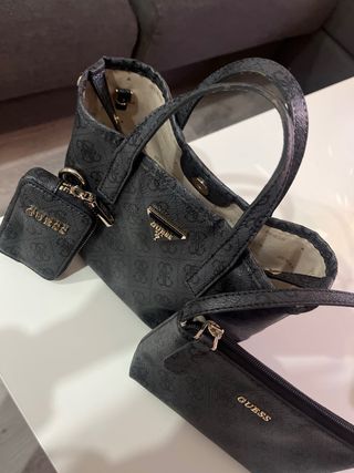 Bolso Guess Negro Casi Nuevo