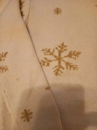 Jersey Navideño Copos Nieve Dorado Talla 40