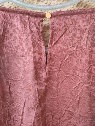 Elegante blusa rosa mangas abombadas