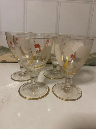 Set 4 Calici Decorati Oro