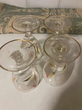 Set 4 Calici Decorati Oro