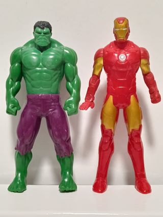 Lote 2 Figuras Marvel Hasbro Hulk e Iron Man