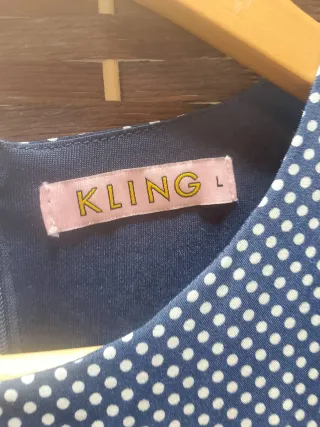 Vestido Kling azul y blanco talla L