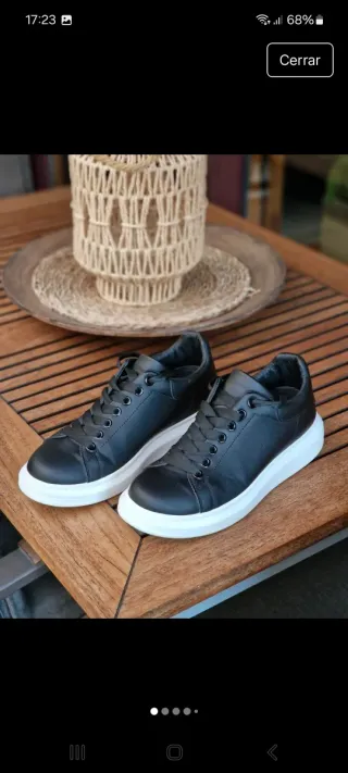 Zapatillas Betelli Piel Negra Talla 42