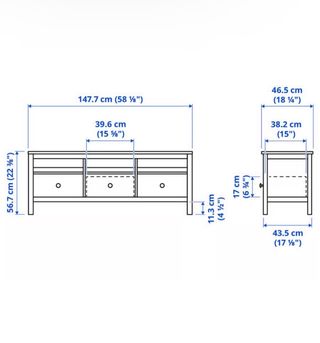 Mueble TV Ikea Hemnes Madera y Blanco