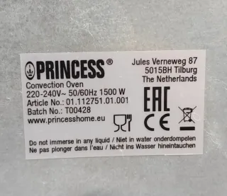 Horno Eléctrico de sobremesa Princess