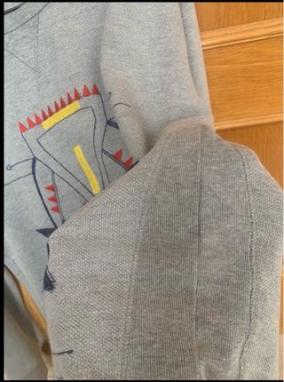 Jersey Adolfo Dominguez Gris Estampado Étnico