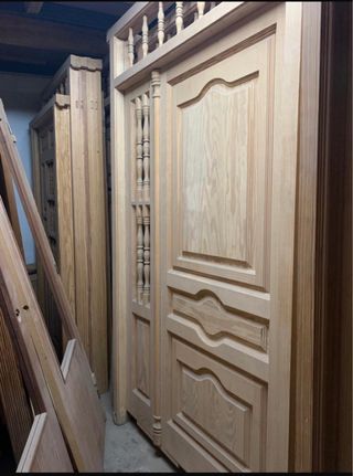 Puerta madera maciza exterior económica