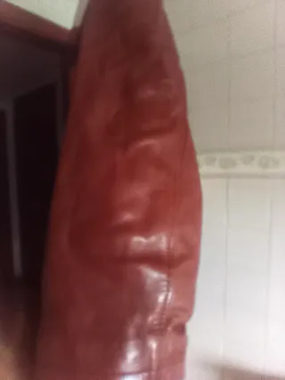 Chaqueta de piel marrón