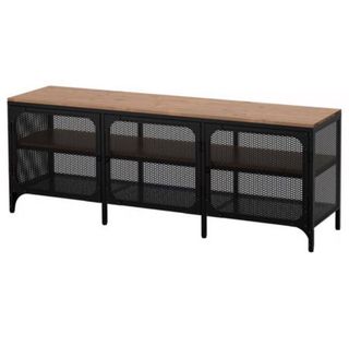 Mueble Salón Ikea Metal Madera Negro Marrón