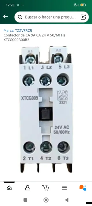 Contactor Eaton XTCG007B00AR 380V AC