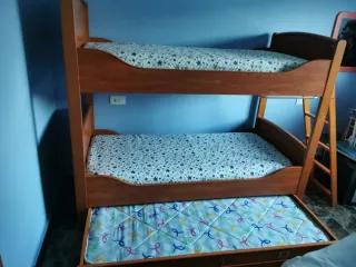 Litera madera 2 camas + nido 80/90