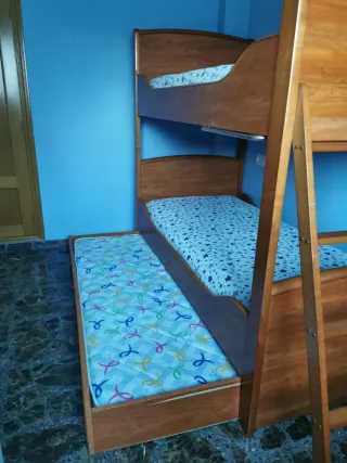 Litera madera 2 camas + nido 80/90