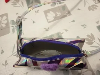 Bolso Purse Pets Morado y Plateado