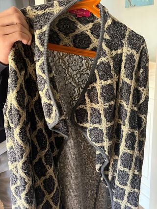 Abrigo Kahyra mujer gris y beige