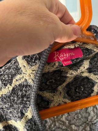 Abrigo Kahyra mujer gris y beige