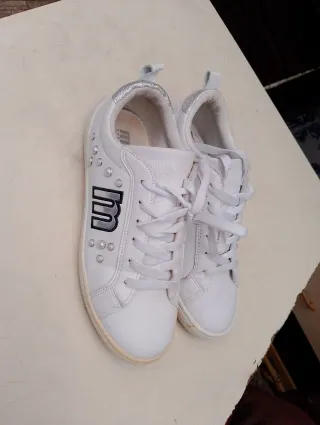 Zapatillas MTNG Mujer Talla 38 Blancas Plata