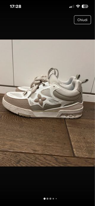 Scarpe Louis Vuitton Skate Uomo Beige/Bianco