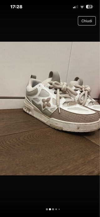 Scarpe Louis Vuitton Skate Uomo Beige/Bianco