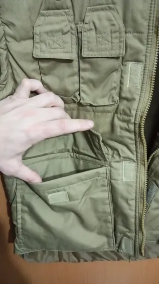 Chaleco forrado color caqui