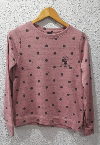 Sudadera Stradivarius lunares rosa Talla M