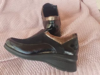 Zapatos Class Anchos Talla 39 Negro/Dorado