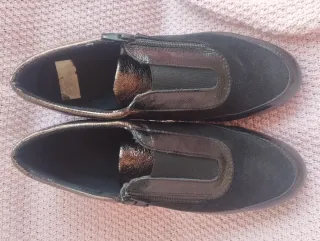 Zapatos Class Anchos Talla 39 Negro/Dorado