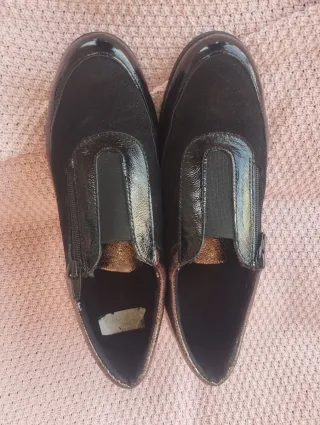 Zapatos Class Anchos Talla 39 Negro/Dorado