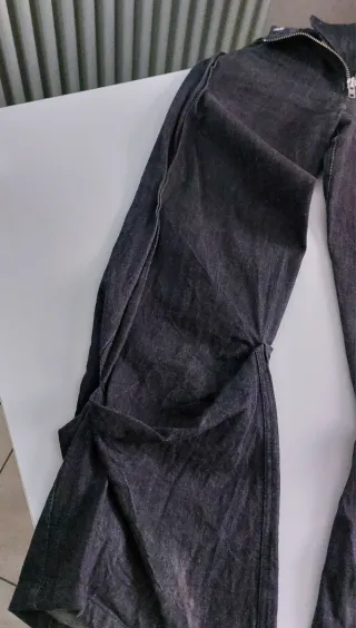 objekt draped flare black jeans