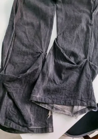 objekt draped flare black jeans