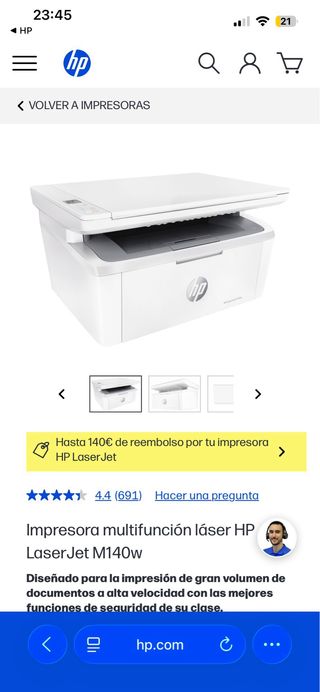 Impresora HP LaserJet M140we Blanca